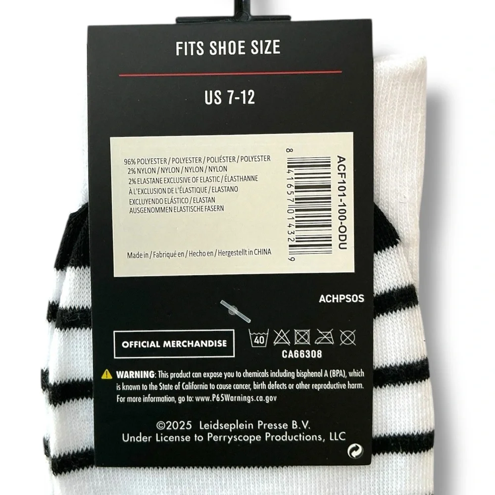 AC/DC Crew Socks Fun Novelty Classic Rock Black White Adult Unisex One Size 7-12